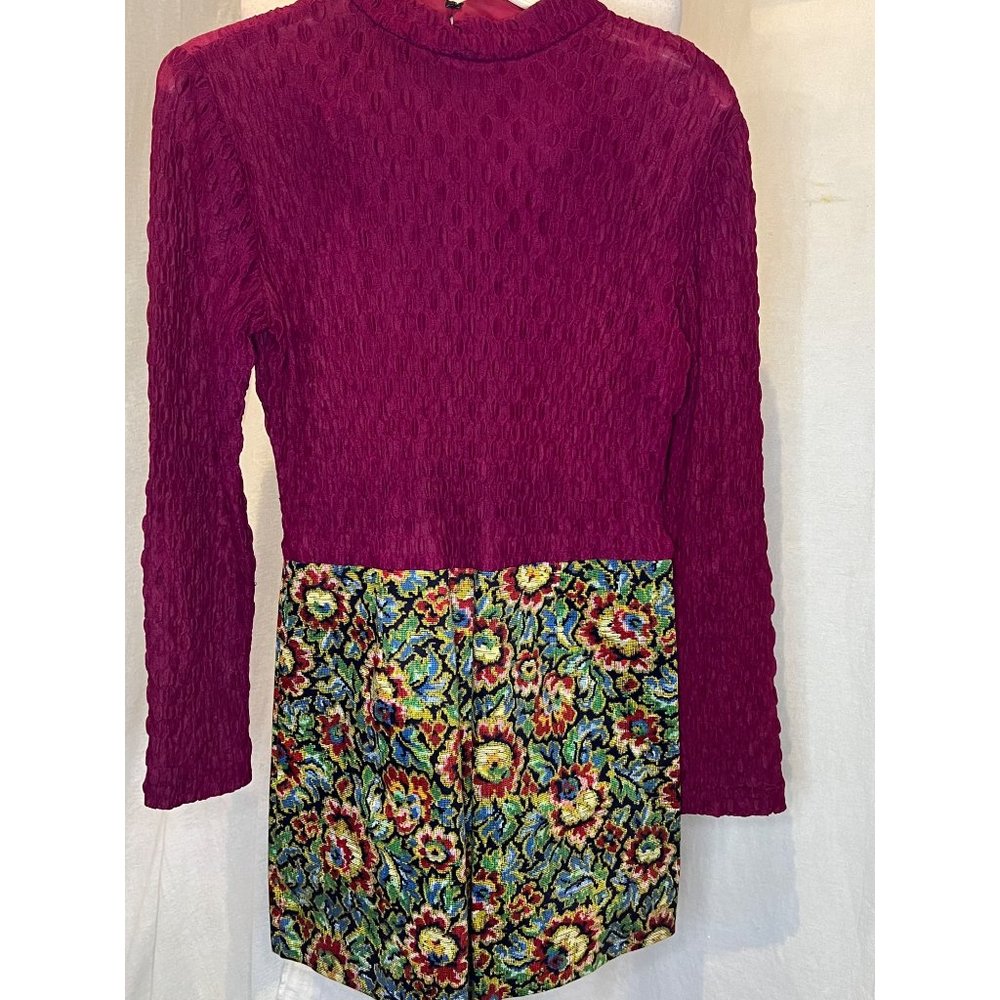 Vintage One Piece Top/Skorts Size Small (no tag) Handmade Violet Top Multi Color